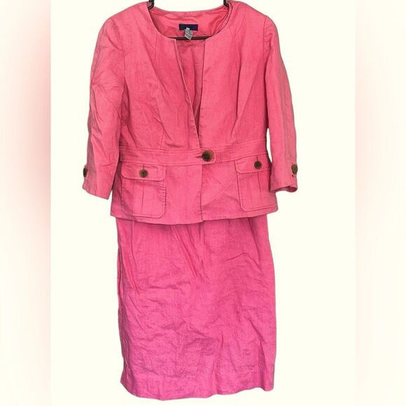 J.‎ Crew Vintage Linen Dress and Blazer Single Button Academia Office Size 6 - Picture 1 of 13